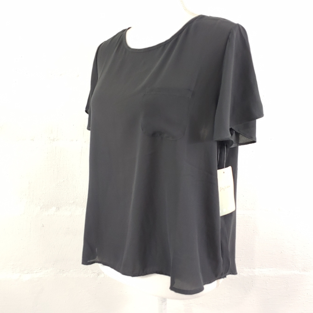 Lily White Black Sheer Top